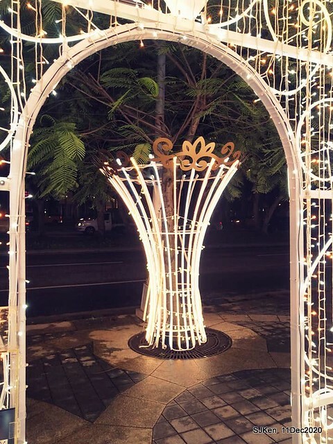 Merry Christmas street decoration of Taishin Financial Holdings, Taipei, Taiwan, Dec 11, 2020.