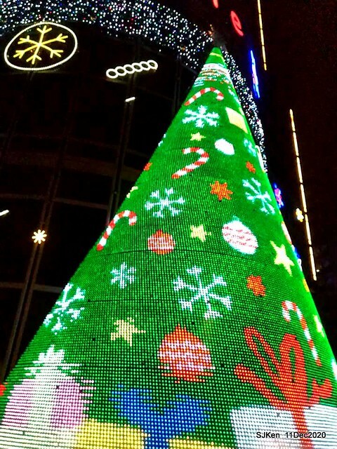Merry Christmas street decoration of Taishin Financial Holdings, Taipei, Taiwan, Dec 11, 2020.