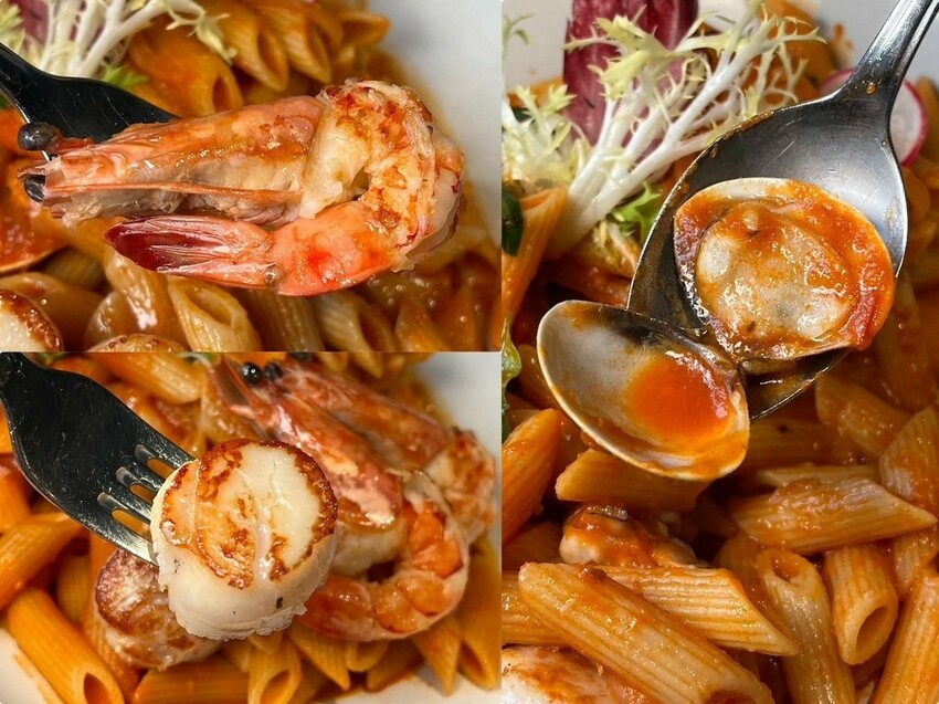 （中壢美食）義沐中壢中美店～蕃茄海鮮義大利麵、黑松露蕃茄野菇