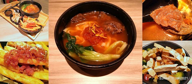 Beef noodle , Meat sauce French fries, 