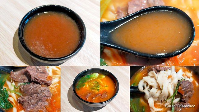 六訪五訪「初面-北投石牌店」(Tomato beef noodle & chili source )， Taipei, Taiwan, SJKen, Apr 6, 2022