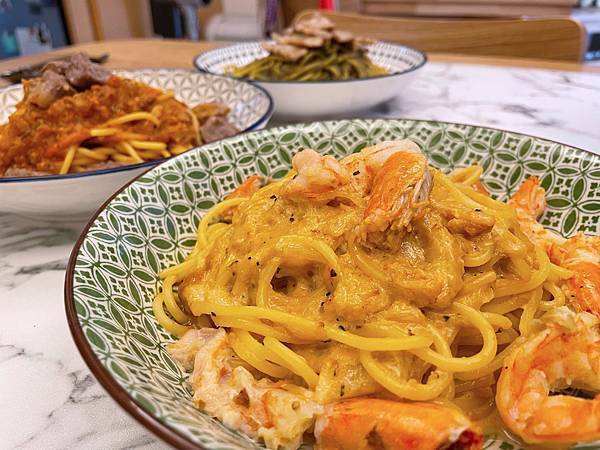 奶油白蝦義大利麵-eat enjoy意享美式餐廳：DIY冷藏餐盒超值組-義大利麵自己煮