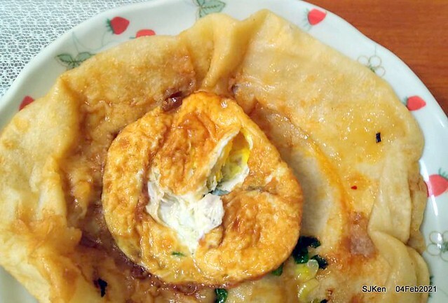 「北投三星蔥油餅」(Beitou Scallion pancakes booth),Taipei, Taiwan, Feb 4, 2021