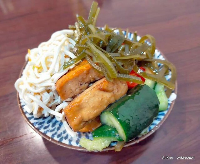 Fried noodle & Hot sour soup , 「牛味炸醬麵酸辣湯與小菜」， Taipei, Taiwan, SJKen, Mar 24,2021.