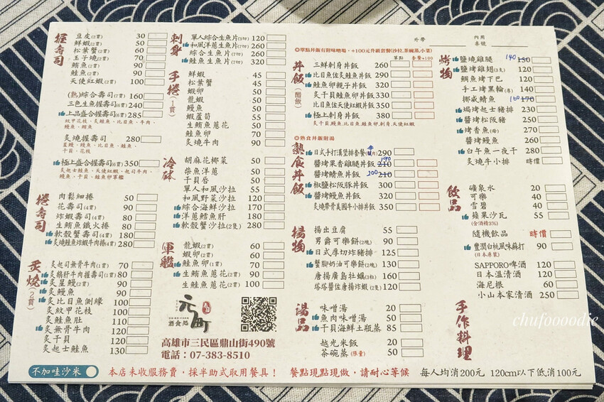 元町壽司-厚切生魚片炙燒壽司和丼飯的高雄鼎山家樂福美食~高雄