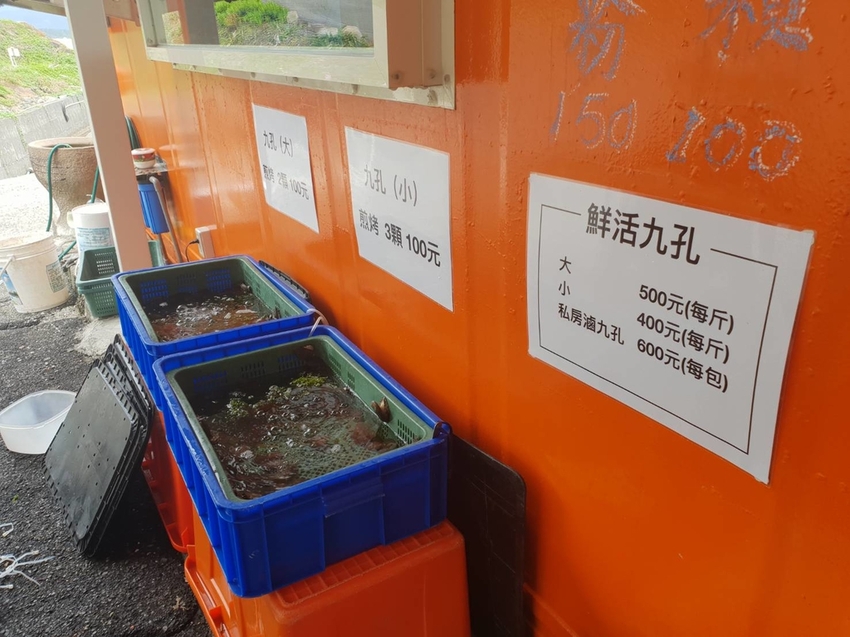【新北.貢寮】北海岸散散步。看海吃飯海邊橘屋。超新鮮海水養殖九孔。活體現烤超級新鮮。推烤九孔+九孔炒飯+涼拌茶葉菜
