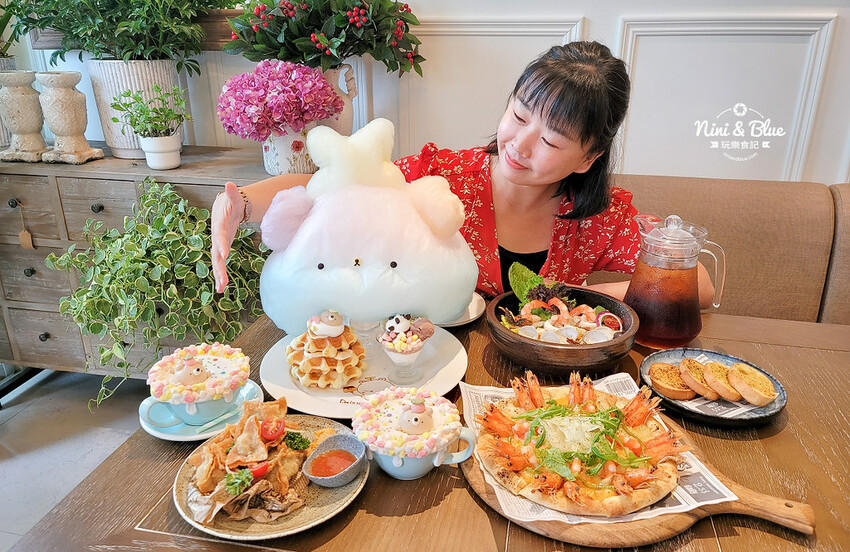 台中森林系餐廳，義大利麵、下午茶甜點、超萌棉花糖，寵物友善餐廳-妮妮布魯