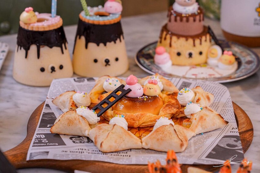 雛菊見 |台中萌到尖叫的森林系餐廳，必推4人套餐＋萌系布丁熊甜點套餐，讓人捨不得吃！當月壽星提前預訂還能客製化畫盤～ - 艾薇覓食趣