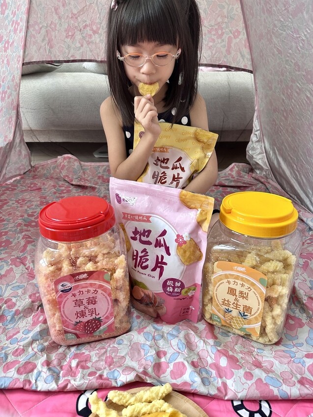 零食新品︱大眼蝦Ｘ飛燕煉乳聯名新口味草莓煉乳卡力/大眼蝦-鳳梨益生菌卡力︱良拾作所-原味&酸甜梅粉地瓜脆