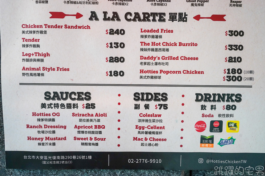 美國南加州炸雞品牌 Hotties Fried Chicken台灣開分店! 從卡宴辣椒到死神辣椒 6種辣度搭配美式醬料 就看你敢吃多辣! 必點美式辣爹炸雞堡 飲料無限暢飲不怕辣@跳躍的宅男