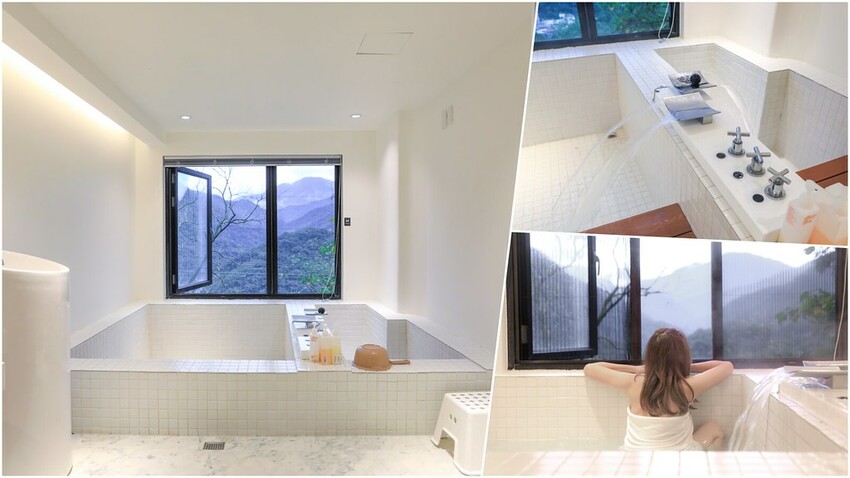 烏來制高點，療癒山景湯屋，大理石冷熱池超大空間，新北溫泉推薦！
