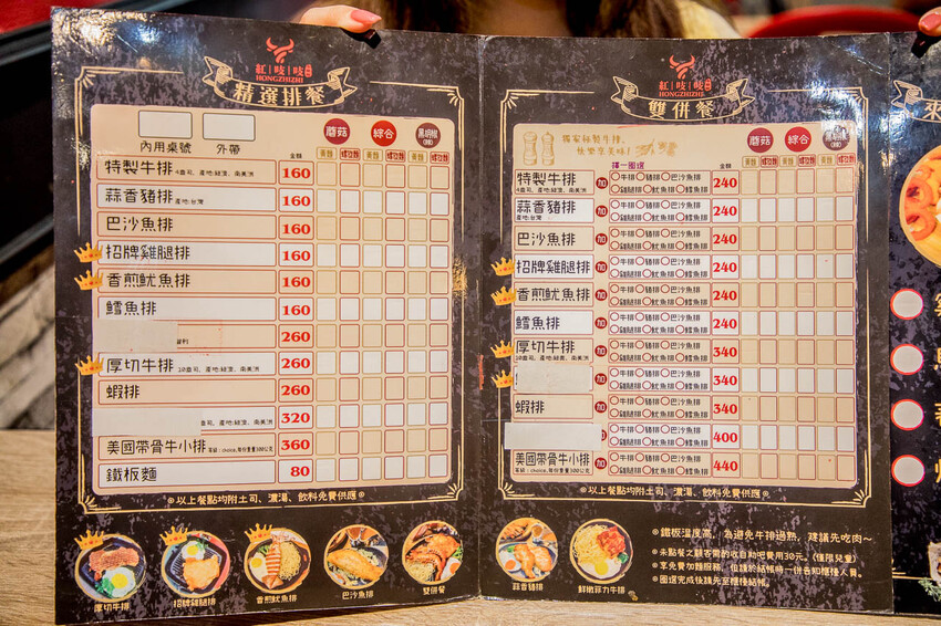 桃園市中壢區紅吱吱平價牛排館-新生店｜開到半夜三點的牛排館，夜市牛排價位吃大塊牛排，還外掛自助吧吃到飽