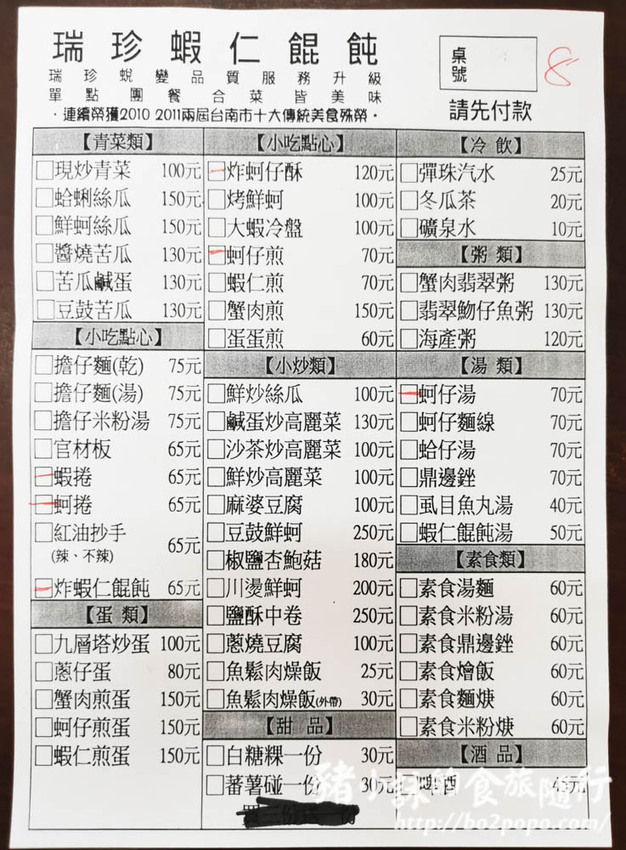 台南。安平》瑞珍蝦仁餛飩(效忠街)(安平古堡前) - 豬小詠的食旅隨行