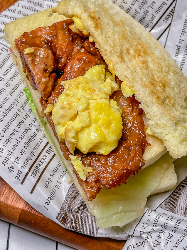 花生蛋燒肉三明治