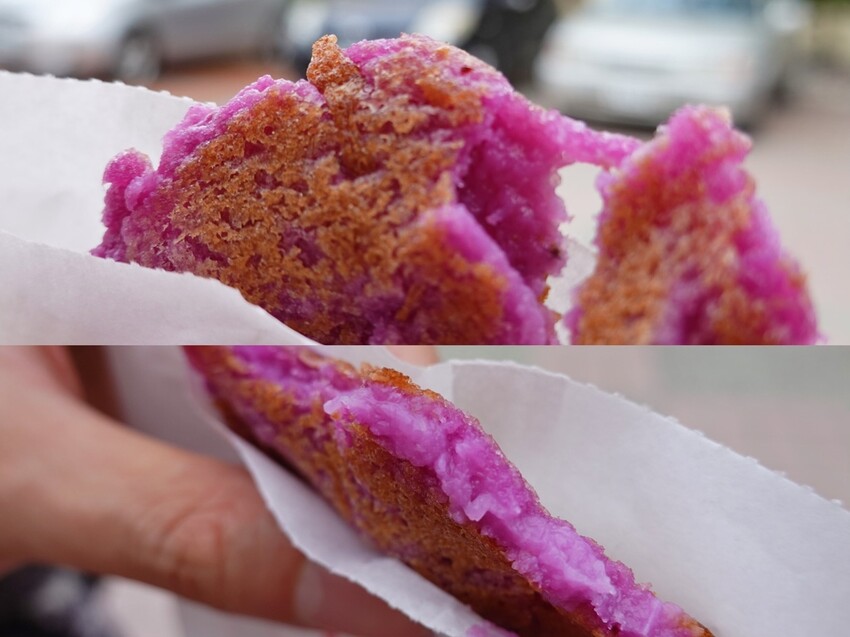 南投草屯—草屯李蘇古早味紅薯餅｜自然甜味樸實綻放在一片片紫色圓餅｜碧山路、草屯鎮農會超市