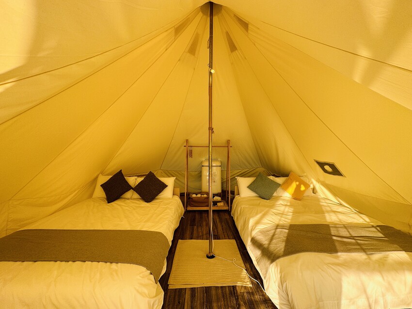 【蟬說：山中靜靜】台中酒桶山豪華秋冬露營，桂花弄帳篷區絕美景