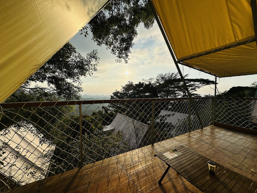 【蟬說：山中靜靜】台中酒桶山豪華秋冬露營，桂花弄帳篷區絕美景