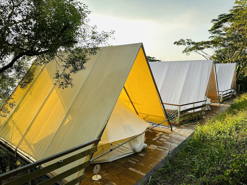 【蟬說：山中靜靜】台中酒桶山豪華秋冬露營，桂花弄帳篷區絕美景