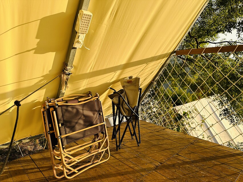 【蟬說：山中靜靜】台中酒桶山豪華秋冬露營，桂花弄帳篷區絕美景