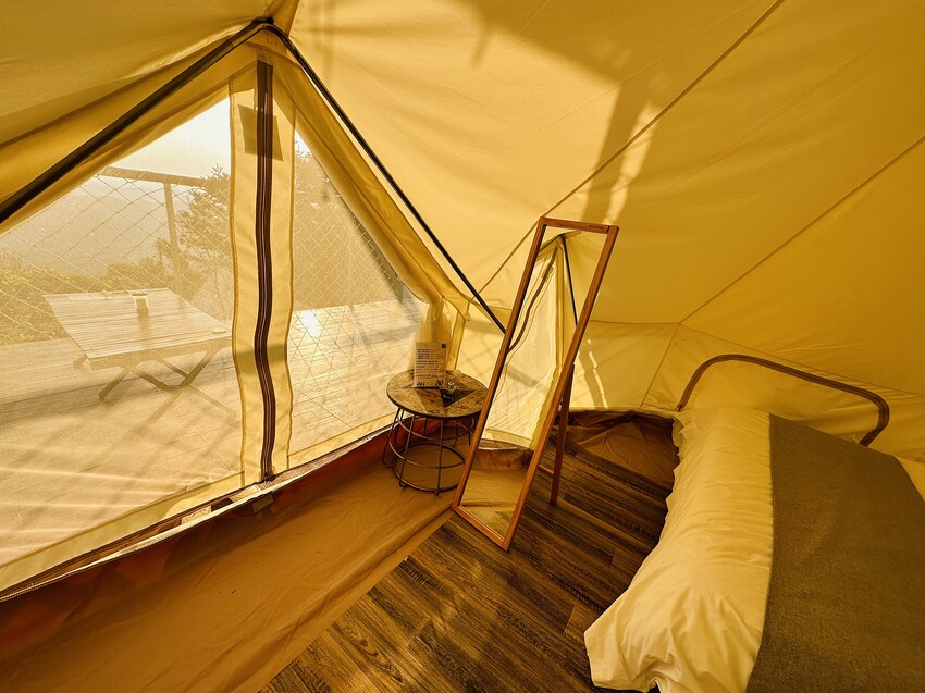 【蟬說：山中靜靜】台中酒桶山豪華秋冬露營，桂花弄帳篷區絕美景