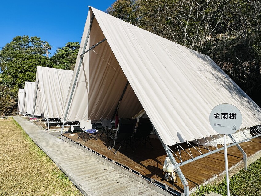 【蟬說：山中靜靜】台中酒桶山豪華秋冬露營，桂花弄帳篷區絕美景