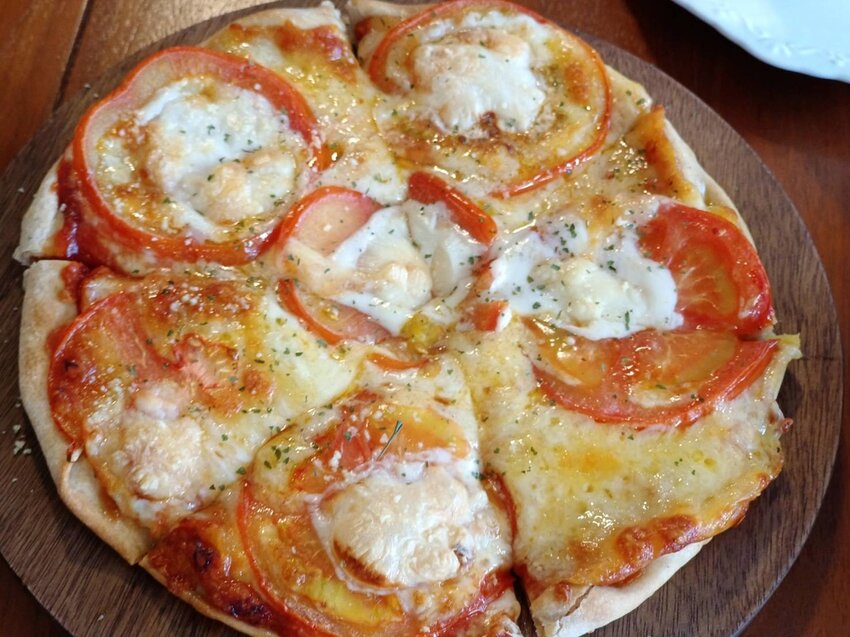 【新竹.尖石鄉】寵物友善咖啡廳。萃萃咖啡內有店貓店鳥。韓式炸雞+蘋果磅蛋糕+比薩+咖啡+落地玻璃窗