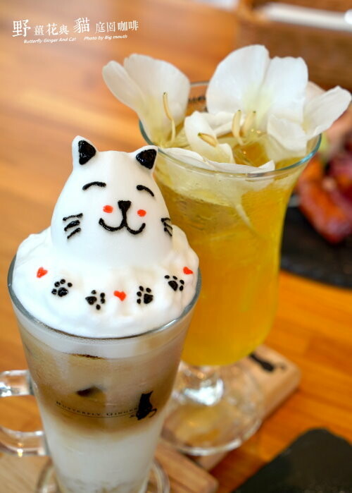 【龍潭美食】野薑花與貓庭園餐廳．野薑花料理、貓咪、立體拉花超療癒!