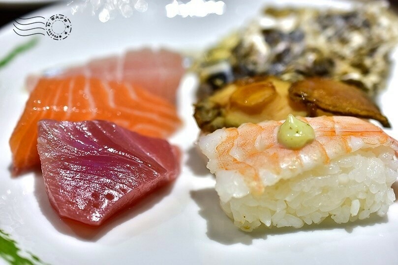 漢來海港敦化店:鮪魚生魚片+甜蝦壽司