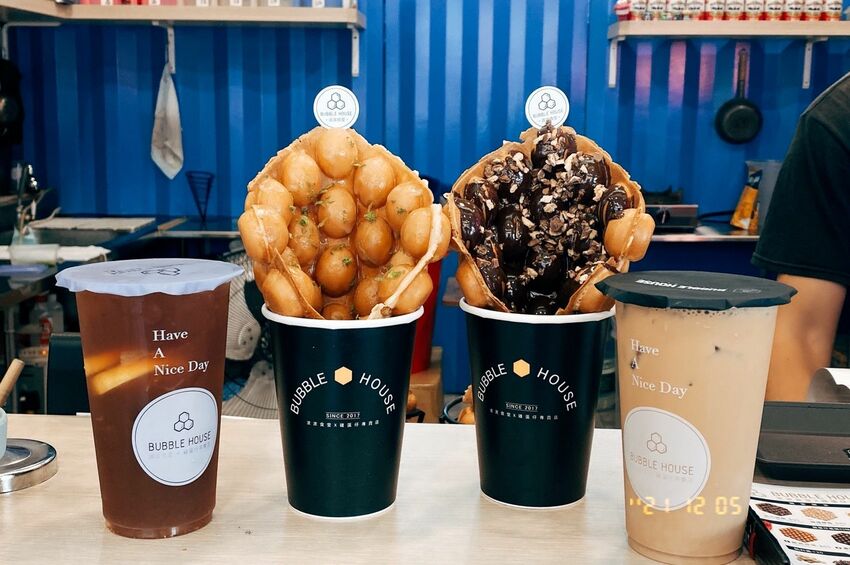 [台中北區] BUBBLE HOUSE波波食堂x雞蛋仔專賣店 ｜Dyson吹出外脆內Ｑ口感｜想吃什麼料自由配｜內附菜單