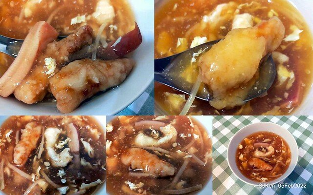 (永和美食)「樂華夜市三鮮羹」(Seafood soup booth), LeHwa night markket, Hsin-pei city, Taiwan, SJKen, Feb 5, 2022.