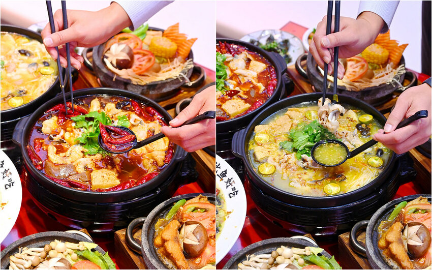 台中新開幕酸菜魚麻辣牛一個人也能吃好飽/酸麻帶勁 現燙桑拿麵豐盛好吃_江小漁酸菜魚火鍋