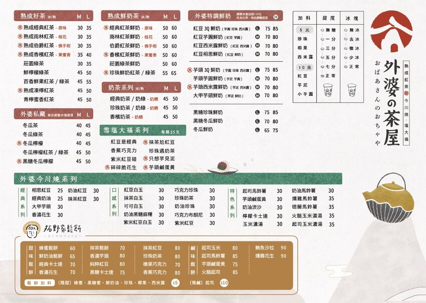 【新北三重美食】外婆的茶屋-三重永福店|日式台灣味的風格茶屋,26 種鹹甜今川燒任你挑! | 別墅裡的 100 種味道