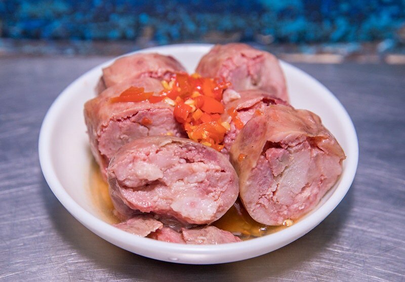 【基隆老味道之十-豬肝腸】基隆鹹湯圓豬肝腸(大觀圓).仁愛市場一甲子老攤標配