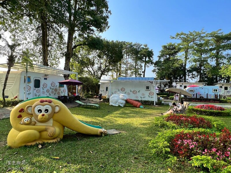 嘉義住宿推薦》詩情花園渡假村~豪華露營車一房一台  團康晚會 小孩玩得超開心 嘉義親子住宿