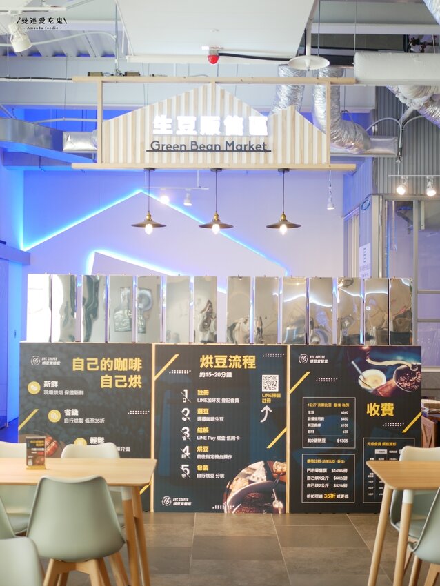 一日咖啡烘豆師體驗『Dyc打咖啡(永康新總圖店)』自己的咖啡豆自己烘,台南總圖絕美午茶空間推薦!台南美食|永康美食|台南下午茶 - 曼達愛吃鬼