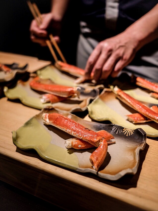 台北中山|無菜單日本料理三訪 活體松葉蟹!翔料亭
