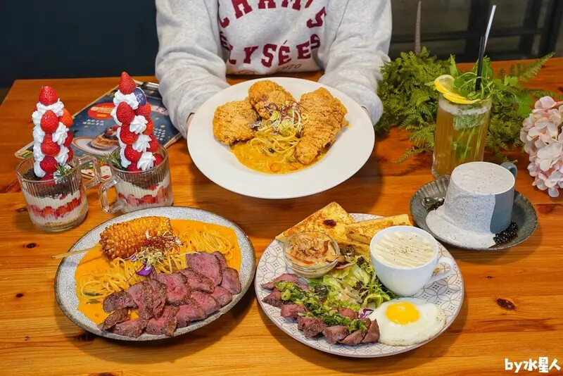 春三朝午：台中必吃早午餐，超狂3隻酥炸雞腿義大利麵、雙倍牛排