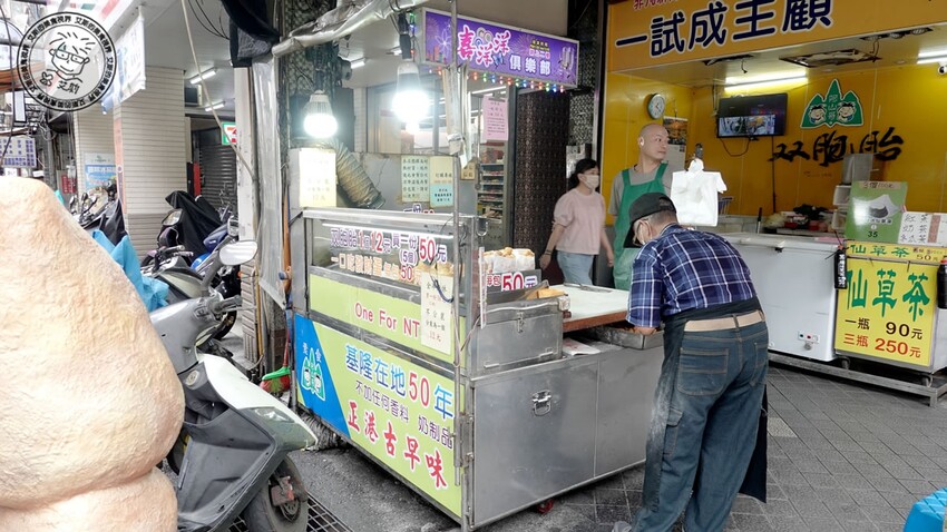 基隆市仁愛區【 基隆懶人包 】在地人推薦基隆車站附近必吃的5家店，不論是炭烤三角餅、大燒賣、一口吃發財蛋、古早味乾