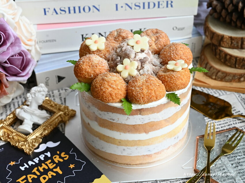 旅禾泡芙之家｜台中人氣麵包店2023父親節蛋糕開賣，五種口味任你選，8/6前預購享獨家限量好禮～