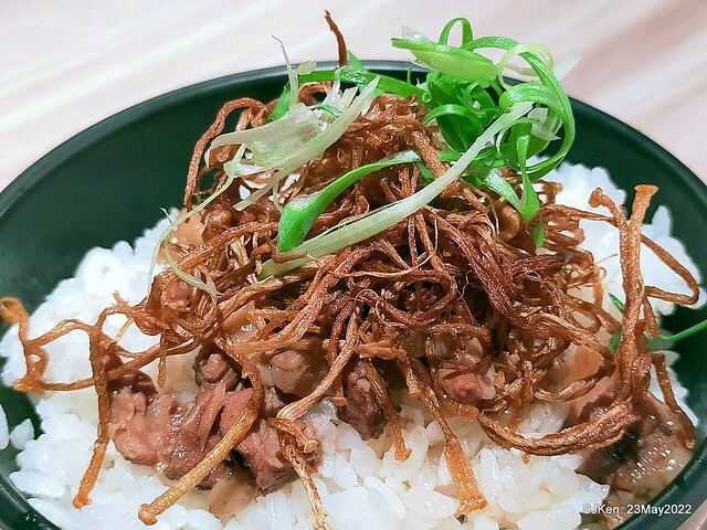 「初麵_松江四平店 」(Shrimp tomato noodle, Braised beef on rice and fried chicken), Taipei, Taiwan, May 23, 2022.