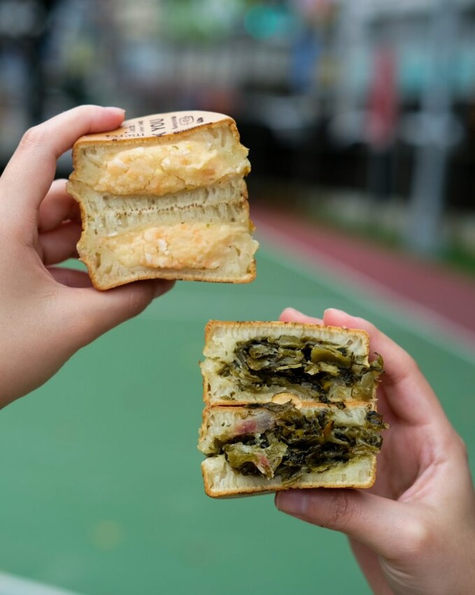 【台北美食】不貳光車輪餅｜板橋・充滿質感的文青車輪餅，擁有讓人難忘的爆餡美味 ! - 肉依小姐吃什麼