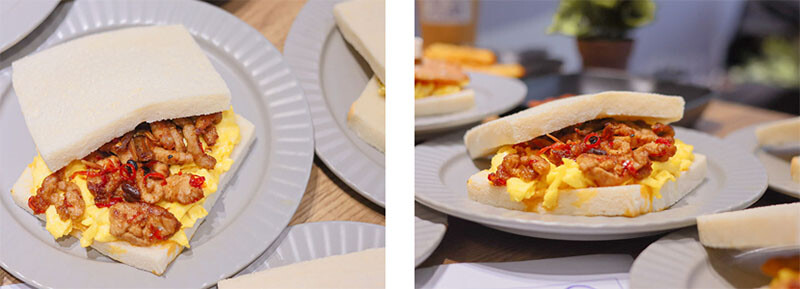 只有阿嬤做的吐司才這麼胖！滑嫩炒蛋水嫩好好吃，每一口都咬得到肉肉~