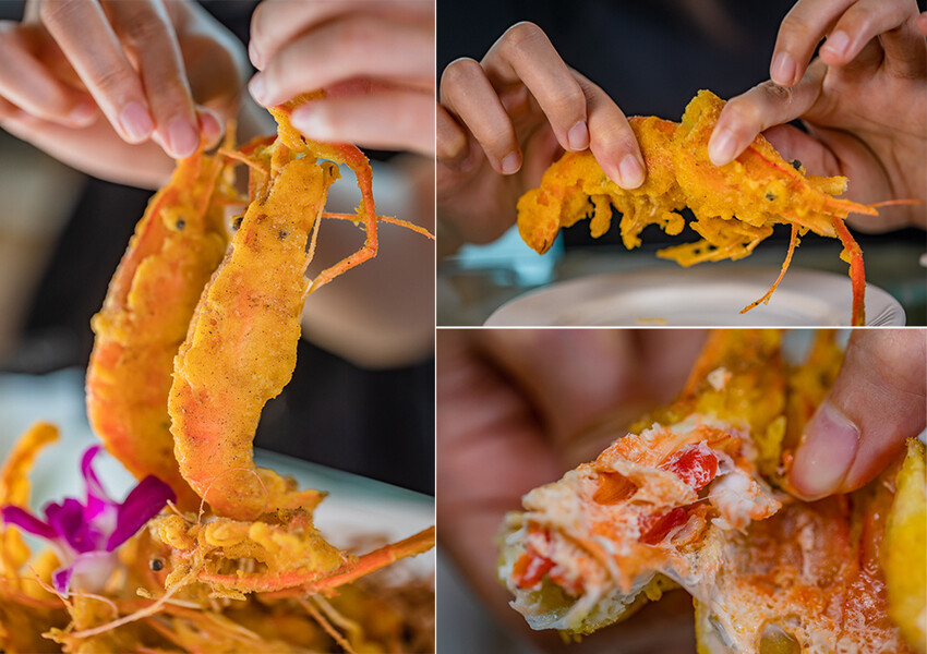 屏東泰國蝦料理專賣店X泰國蝦創意料理 寵物友善親子餐廳 旋轉木馬 軌道小火車 -黃金蝦無毒泰國蝦