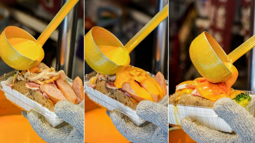 高雄美食|瑞豐夜市現烤馬鈴薯淋上起司醬太銷魂了~滿滿餡料超有飽足感/薯寶寶超濃起司馬鈴薯