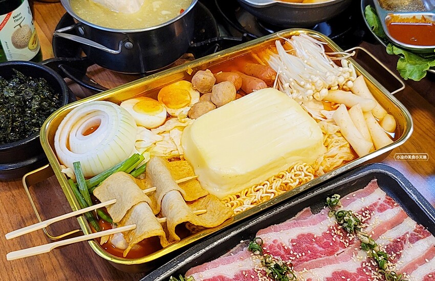 瘋狂牽絲！你來挑戰嗎？台中平價烤肉鍋物推新品！金磚起司部隊鍋、馬鈴薯豬骨湯，一個人來也可以吃道地韓餐！