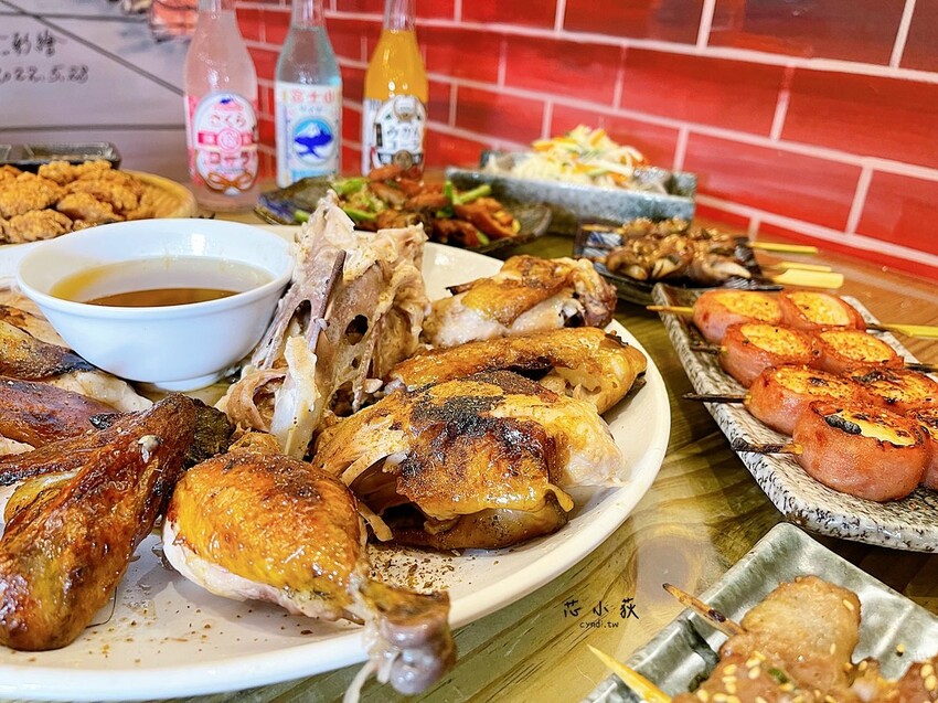 豪客居酒屋，宵夜能吃得到古早味窯烤雞的居酒屋，炭火柴燒串燒、燒烤、炸物，獨家分子冰淇淋 - Cyndi loves享食天堂