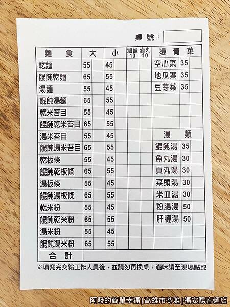 福安陽春麵店08-點餐單.jpg