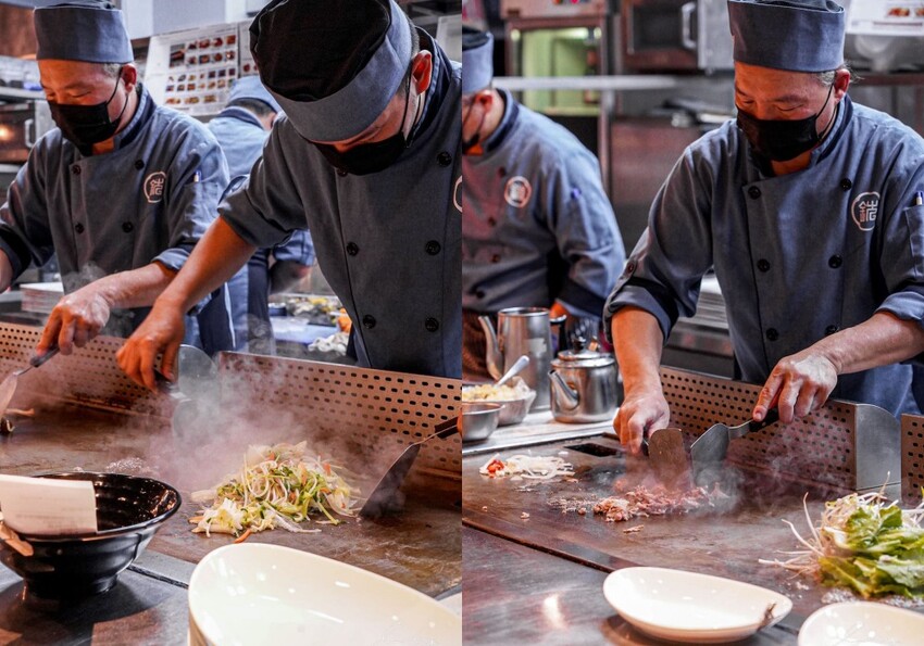 台中平價鐵板燒新歡!首創鐵板燒炒蔬菜吃到飽,搭配三種主廚調味、現做高CP值雙拼套餐,早晚吃都不會膩!