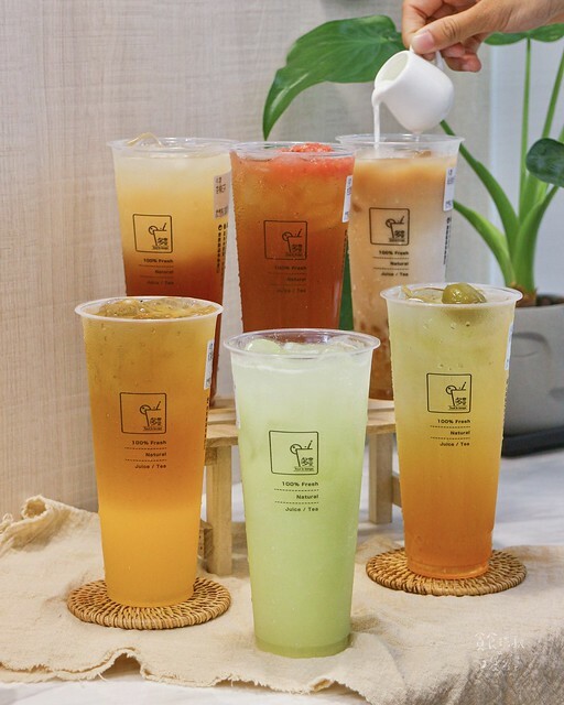 台中西屯|新鮮現榨果汁與茶湯完美融合。中科飲料推薦|柳香綠茶、芭芭檸檬、綠梅青青|多樂堂Tout le temp