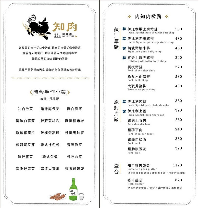 知肉菜單